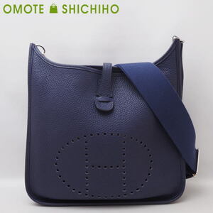 HERMES エルメス エヴリン3 PM 29 トリヨンクレマンス ブルーアンクル ネイビー D刻印 エブリン ショルダー 美品◆中古A＋ランク