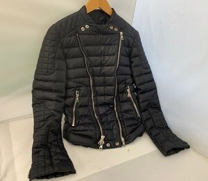 【中古品】BALMAIN バルマン ライダース　ダウンジャケット ブルゾン ブラック 44 フランス製　（管理番号：060103）