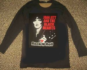 JOAN JETT　ジョーン.ジェット　I Love Rockn Roll　ロンT　黒地に白と赤　M.　L.　2L　の3サイズ有り