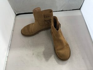 【UGG】アグオーストラリア　レディス　フリンジショートブーツ　キャメルブラウン　スウェード　24cm　SY02-H53