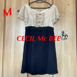 【送料込】850円スタート☆MセシルマクビーCECIL Mc BEEフェミニンセレモニーワンピース裏地少し汚れあり地雷系ゴスロリロリータ 姫X