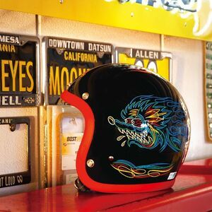 Greaser Rat Fink 2019 Ｓサイズ ラットフィンク レッド トリム mooneyes ムーンアイズ　ヘルメット バイク ジェットヘル ジェッペル