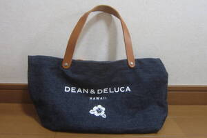 美品 DEAN＆DELUCA HAWAII ディーンアンドデルーカ ハワイ アメリカ製 かばん ミニトートバッグ ハンドバッグ デニム 青 O2410A