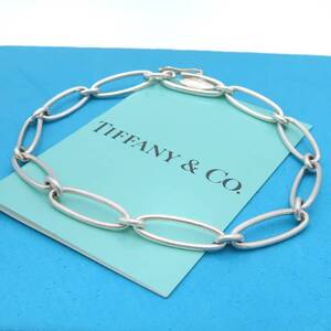 【送料無料】 美品 Tiffany&Co. ヴィンテージ ティファニー エリプス リンク シルバー ブレスレット SV925 オーバル HA290