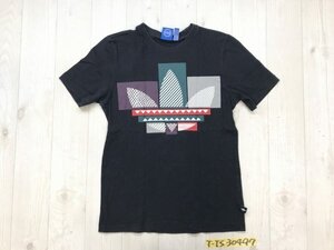 ADIDAS アディダス メンズ 個性的ロゴ 半袖Tシャツ 小さいサイズ XS 黒