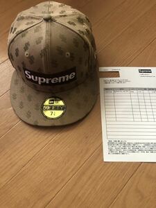 supreme monogram Box Logo new era cap 57.7cm 7 1/4 18ss 茶 ボックスロゴ シュプリーム モノグラム　帽子　キャップ　ニューエラ