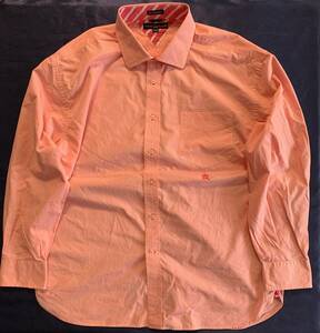 TOMMY HILFIGER 長袖 シャツ 3XL 橙白 ビッグサイズ