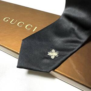 美品 GUCCI ネクタイ シルク100% ブラック 2410-474