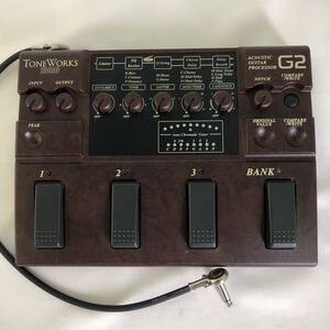 [ジャンク品] TONE WORKS KORG ACOUSTIC GUITAR PROCESSOR G2 アコースティックギター プロセッサー SERIAL NO.007433 AC ADAPTER DC9V