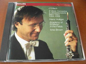 【西独盤 CD】ホリガー 、ブラウン / アカデミー室内o バッハ / オーボエ協奏曲集 (Philips 1982)