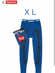 ＸＬ★ Supreme / Hanes Bones Thermal Pant (1 Pack) Blueシュプリーム ヘインズ ボーンズ サーマル パンツ 1パック ブルー