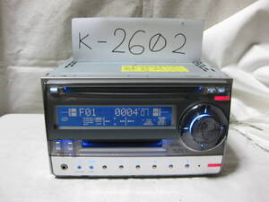 K-2602　Carrozzeria　カロッツェリア　FH-P530MDSzz　MP3　MDLP　フロント AUX　2Dサイズ　CD&MDデッキ　故障品