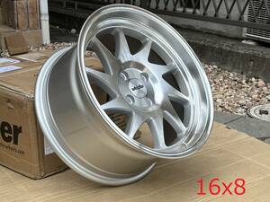 新品！Whistler KR7 16x8J+20 4H PCD100 Silver Machined USDM 深リム Hellaflush