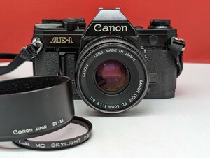 ▼ Canon AE-1 一眼レフカメラ フィルムカメラ ボディ FD 50mm F1.8 S.C. レンズ 動作確認済 現状品 キャノン