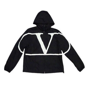 VALENTINO ヴァレンティノ Vロゴ ウィンドブレーカー サイズ48 ブラック メンズ ファッション 【美品中古】