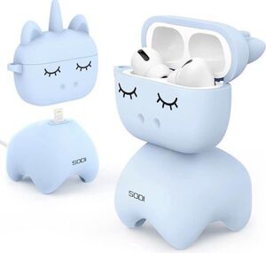 SODI AirPods Proケース ユニコーン シリコンケース ブルー a78