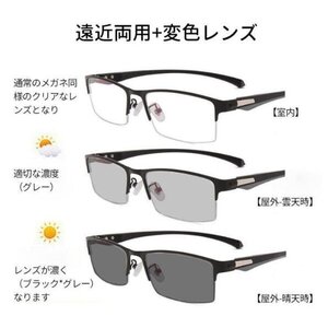 老眼鏡 変色 メガネ ブルーライトカット機能搭載 紫外線カット 多機能 パソコン用メガネ 輻射防止 プレゼント おしゃれ 変色レンズ