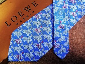 ♪vr0396♪良品♪【LOEWE】ロエベ【馬 ウマ 動物 騎馬隊 柄】ネクタイ