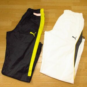 ◎使用少なめ！XL 2本セット！PUMA プーマ◆ナイロンパンツ ロング丈 トレーニングウェア◆メンズ 黒 まとめ売り◆CA0338