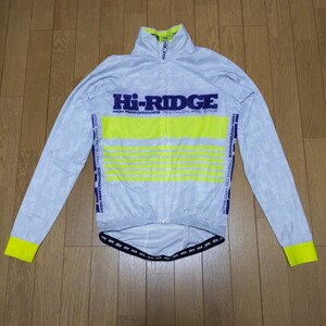 ccn サイクルジャケット メンズ XSサイズ 春秋 長袖 サイクルジャージ Hi-RIDGE 自転車 グレー×イエロー