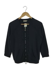 MONCLER◆MAGLIA COLLO ALLA COREANA/L/コットン/ネイビー/フリル/ジップアップ//