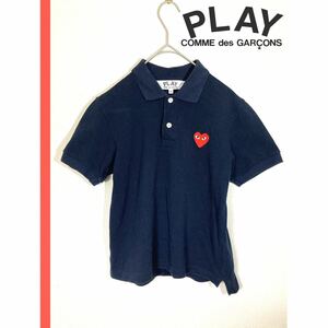 PLAY COMME des GARONS プレイ ポロシャツ ネイビー 紺　S