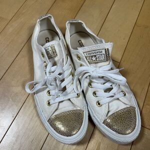 レア！コンバース　24.5センチ　converse 海外　ゴールドトゥ　白　 オールスター ローカット スニーカー