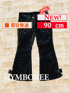 Bot-451【新品】Gymboree/パンツ/90cm/US3/ブラック/ラインストーン/ベロア調/ジンボリー/インポート/子供服/女の子/送料無料