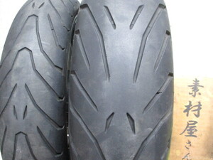 4★前後タイヤ1129　PIRELLI.ANGEL ST.120/60-17.160/60-17.’20年.ZZR400N.検）ZXR400.NINJA.CB400SF.VFR400R.RVF.TRX850.SV650