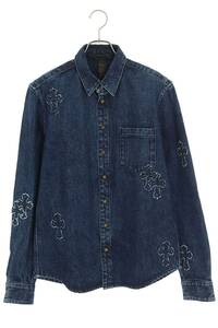 クロムハーツ Chrome Hearts LOOSEENDS LS CRS PATCH/ルーズエンド サイズ:M ルーズエンドクロスパッチデニム長袖シャツ 中古 SS13