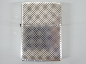 2001年製 ZIPPO ジッポ STERLING SILVER スターリング シルバー ダイヤカット メッシュ 網目 両面加工 銀 オイル ライター USA