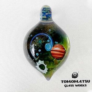 【送料無料！】 TOMOMATSU GLASS WORKS/ガラスペンダントトップ/宇宙 スプーンタイプ/コスモ/個性的/ハンドメイド/日本製/ガラス細工