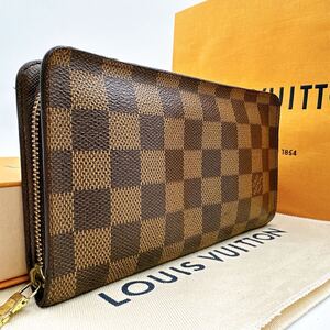 3797【美品】LOUIS VUITTON ルイヴィトン ダミエ ポルトモネジップ ラウンドファスナー 長財布 ウォレット N61728/CA0093