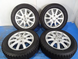 【AZ SPORT】155/65R13 13x4.00B +43 4穴 100 中古 ホイールセット 4本 スタッドレス【福島発 送料無料】FUK-D13639★ 冬