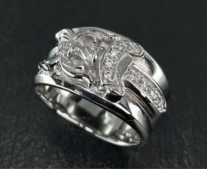 ★正規品カスタム★CHROME HEARTS クロムハーツ・新品仕げ天然石/Pt・ダガーリング ・20-21号