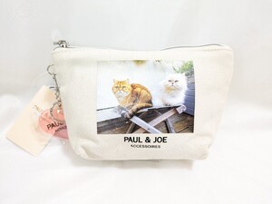 【新品SALE】PAUL&JOE　キャンバス・フォトプリント ポーチ（アイボリー）