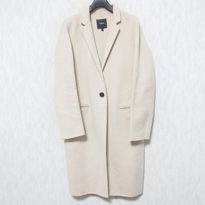 美品 Theory セオリー NEW DIVIDE ESSENTIAL COAT DF カシミヤブレンド ダブルフェイス チェスターコート S ピンクベージュ