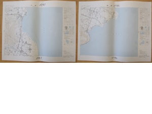 2.5万分の1地形図 今津/勝野(滋賀県) 昭和50年代 計2枚