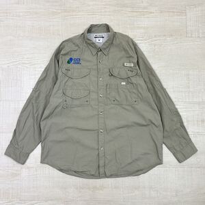 Columbia コロンビア PFG フィッシング シャツ FISHING L/S SHIRT カーキグレー 系 サイズ L