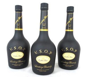 送料300円(税込)■co930■サントリー ブランデー V.S.O.P フロスティボトル 600ml 3本【シンオク】