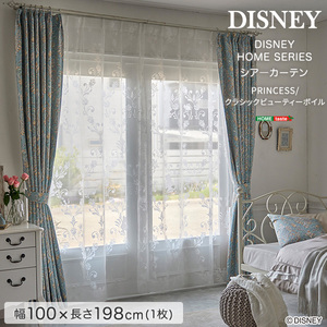 DISNEY/ディズニー　シアーカーテン　100×198cm×1枚 PRINCESS/Classic beauty voile　プリンセス/クラッシックビューティーボイル