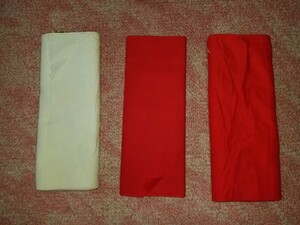 反物　晒　紅白　3セット　石野染工株式会社　浴衣　生地　着物　未使用
