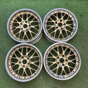 【0599】17インチ 7J 8J　Weds ウェッズ　17×7J ET+32 / 17×8J ET +34　PCD114.3　5穴　ハブ径73　中古アルミホイール4本