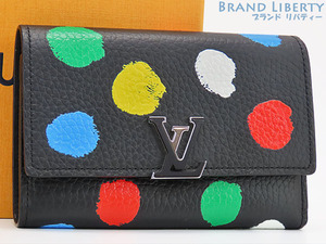 美品 ルイヴィトン ヤヨイ クサマ ポルトフォイユ カプシーヌ コンパクト LV YK 三つ折り財布 コンパクト財布 草間彌生