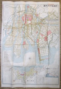 【井】☆印刷　廣島市街地圖　帝国都會地圖(6)　大正15年1月15日印刷☆