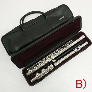 ○B) YAMAHA 221 ESTABLISHED IN 1887 ヤマハ SILVER フルート 専用ケース付き 音楽 演奏 管楽器 楽器 吹奏楽