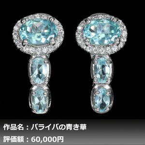 【送料無料】4.00ct 超IF等級 天然アパタイト ダイヤモンド K14WG仕上ピアス｜作家モノ｜本物保証｜日宝協鑑別対応