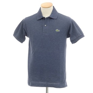 【中古】ラコステ LACOSTE コットンポリエステル 鹿の子 半袖ポロシャツ ライトアッシュネイビー【サイズ2】