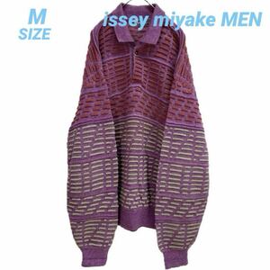 issey miyake MEN 80s ビンテージ 長袖ニットポロ B9333