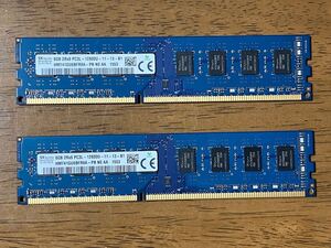 SKhynix PC3L-12800U 2Rx8 DDR3-1600 8GB×2 （16GB）デスクトップ用